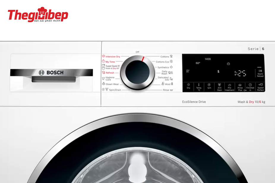 Máy giặt sấy Bosch WNA254U0SG với nhiều chương trình giặt hiện đại