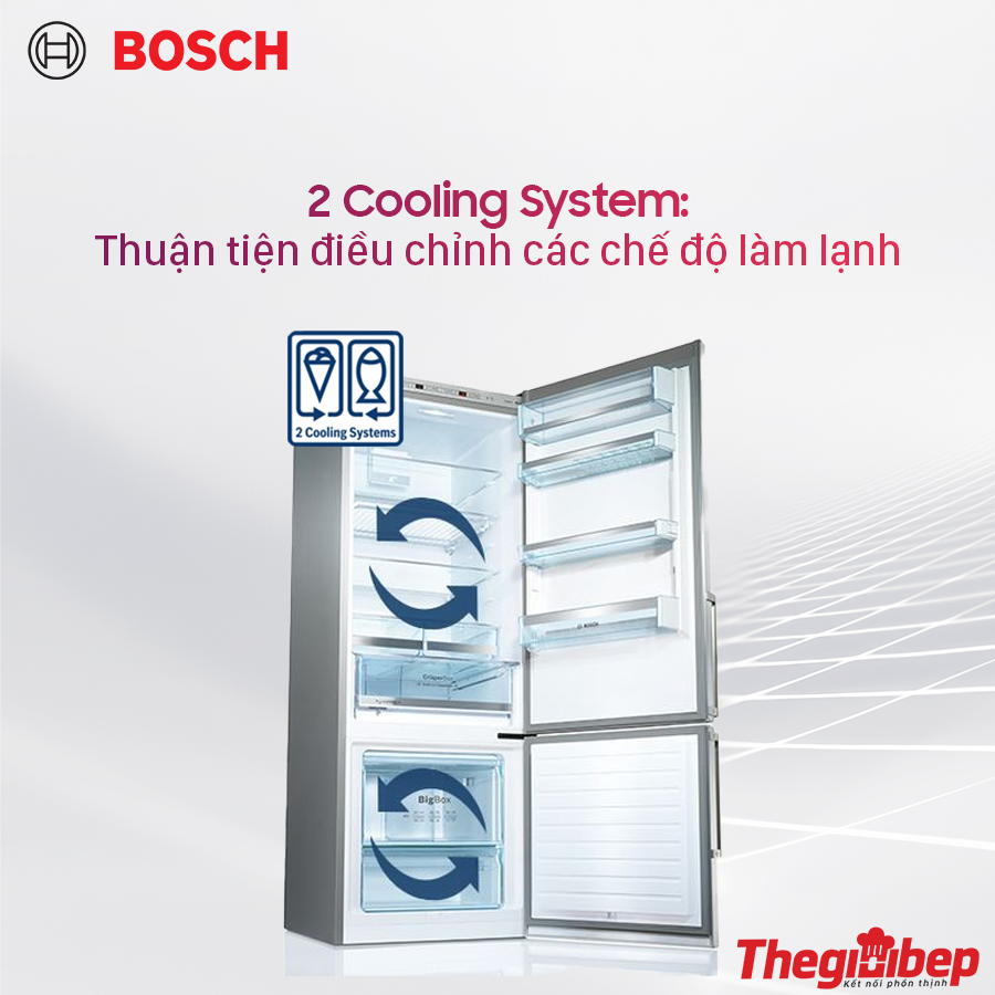 Tủ lạnh Bosch KAN93VIFPG Seri 4 dung tích 580L, 2 cánh