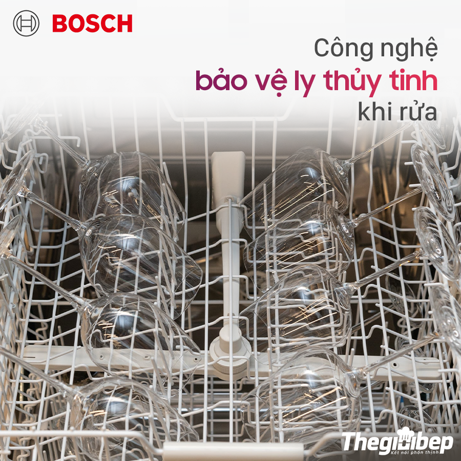 Máy rửa bát Bosch SMS46GI01P - Công nghệ bảo vệ ly thủy tinh khi rửa