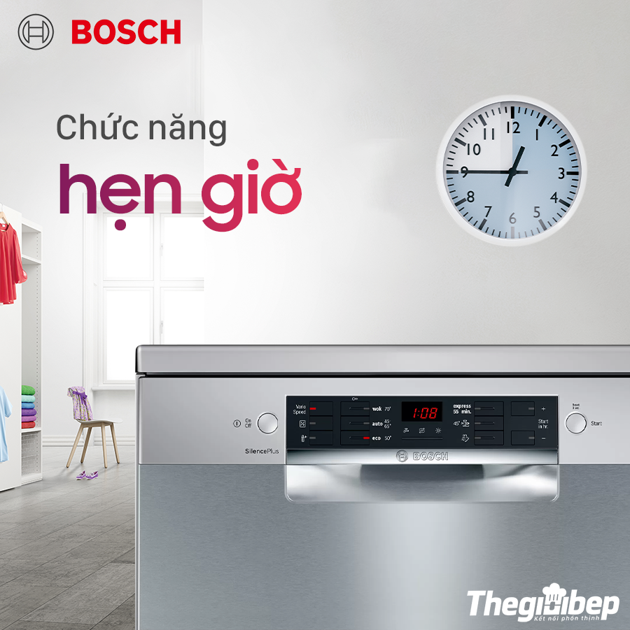 Máy rửa bát Bosch SMS46GI01P - Chức năng hẹn giờ